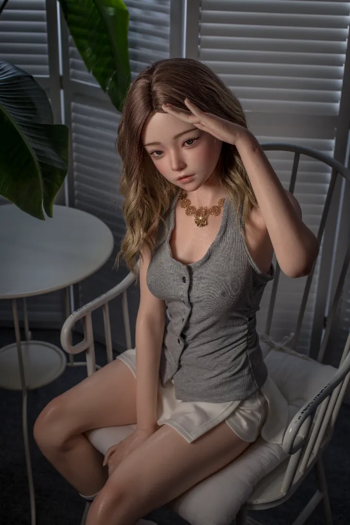 149cm (4ft11) B-Cup realistic skin texture Silicone Sex Doll Una, ROS Head #125b